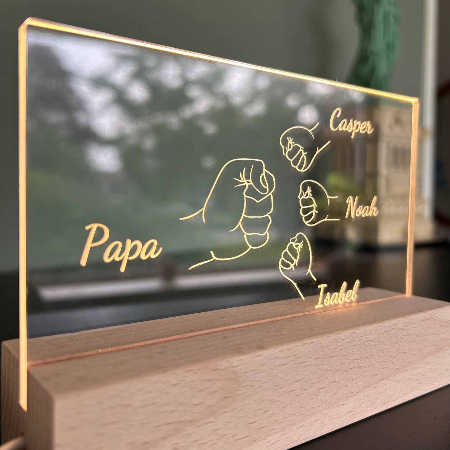 Vaderdag - Led lamp met namen en vuist