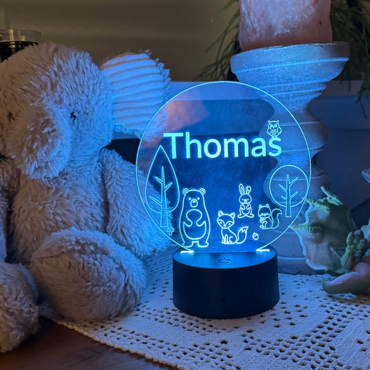 Kinderlamp dieren thema met naam