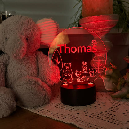 Kinderlamp dieren thema met naam