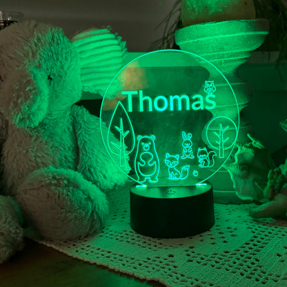 Kinderlamp dieren thema met naam
