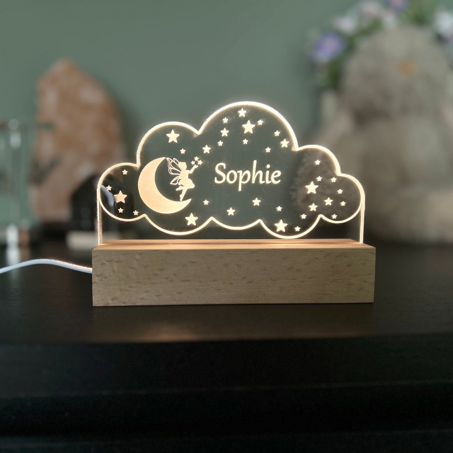 Kinderlamp - wolkje met fee