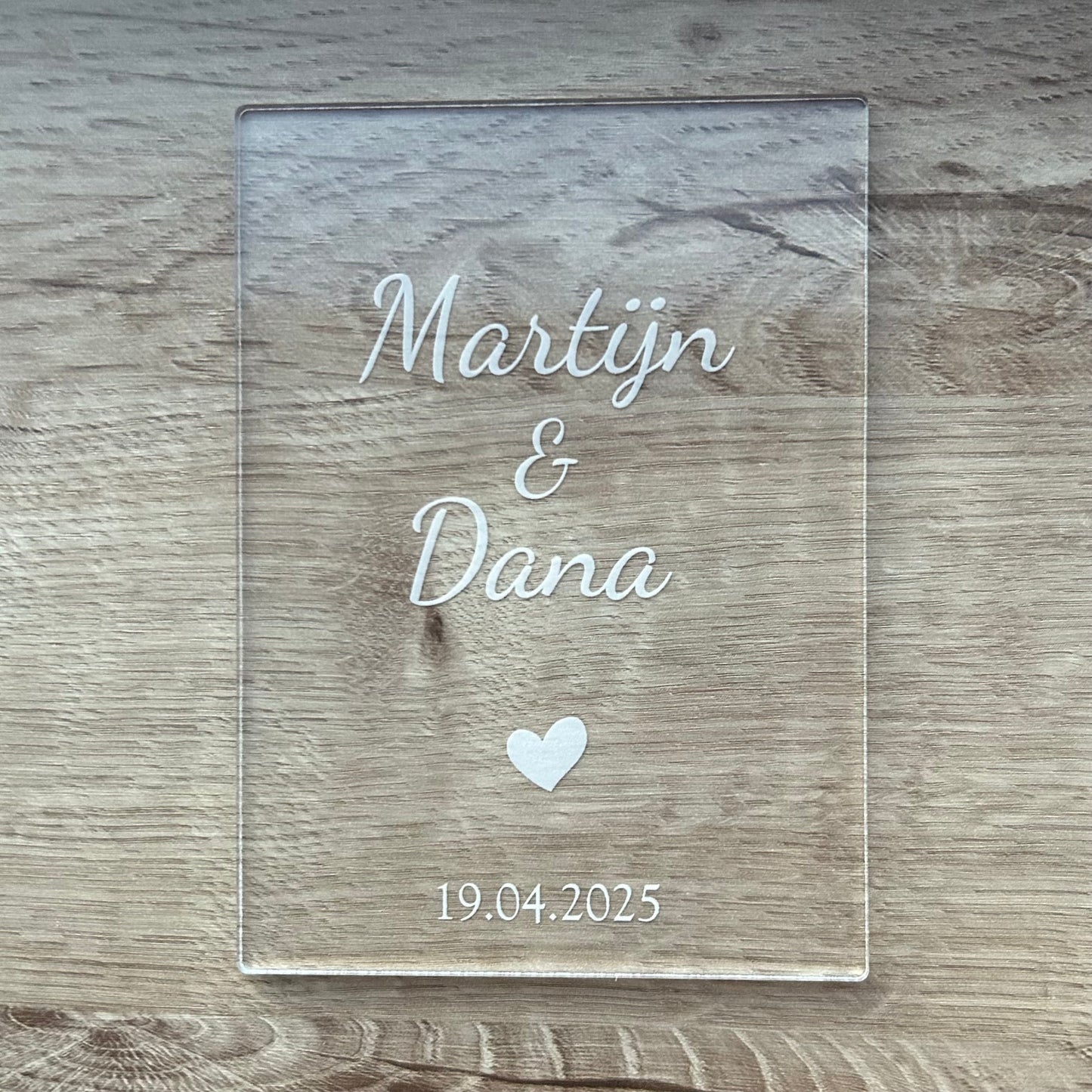 Fotoframe Led lamp - met namen en datum