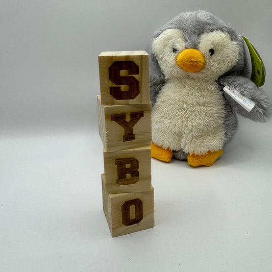 Houten naamblokken 3x3x3