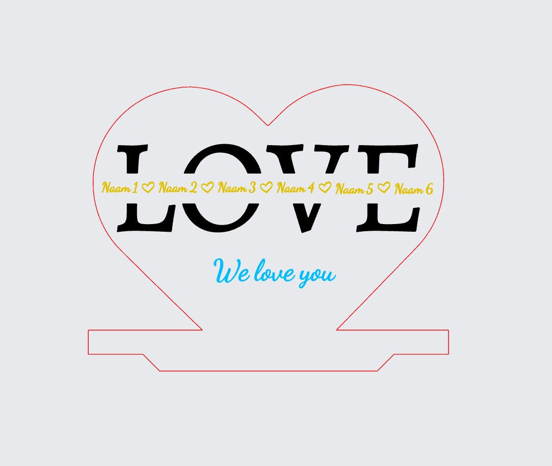 LOVE lamp met namen