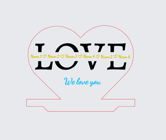 LOVE lamp met namen