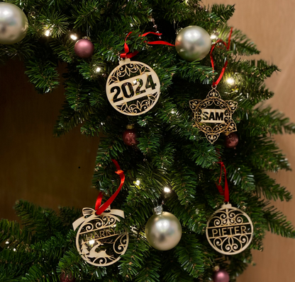 Luxe kerstbal met Naam