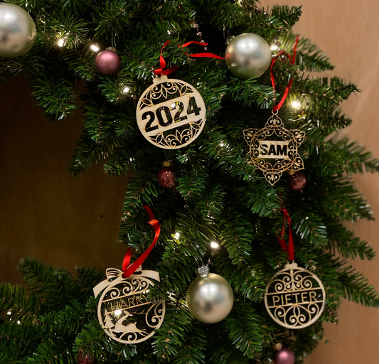 Luxe kerstbal met Naam