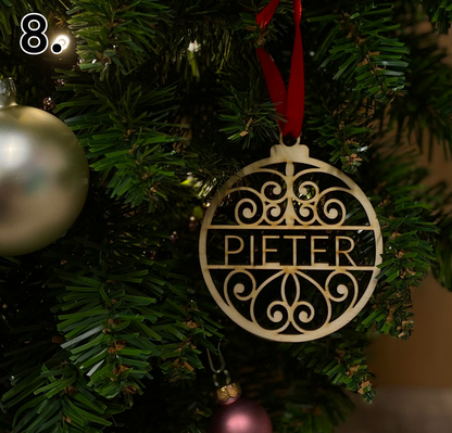 Luxe kerstbal met Naam