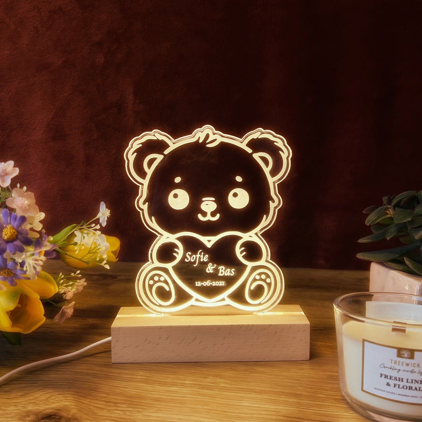 Beertje met hart - Led Lamp