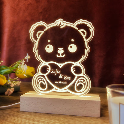 Beertje met hart - Led Lamp