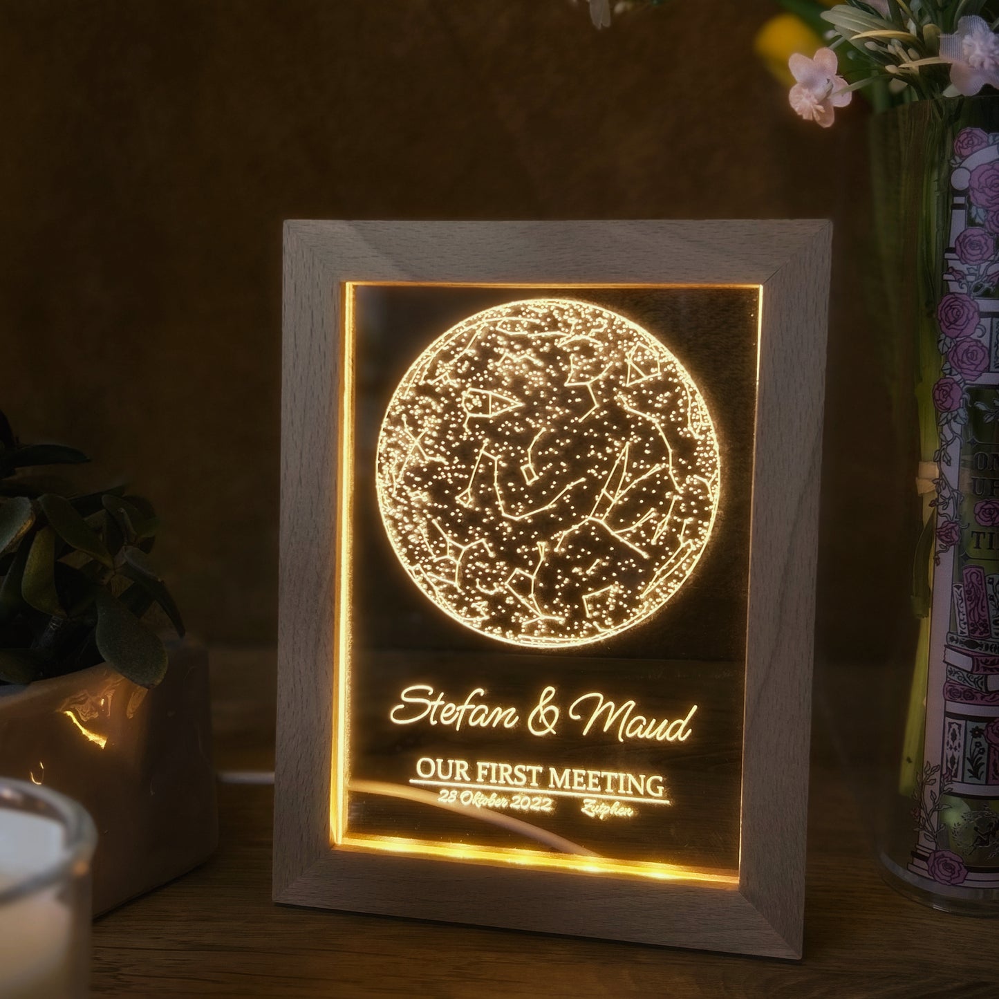 Fotoframe Led lamp - Sterrenhemel op datum