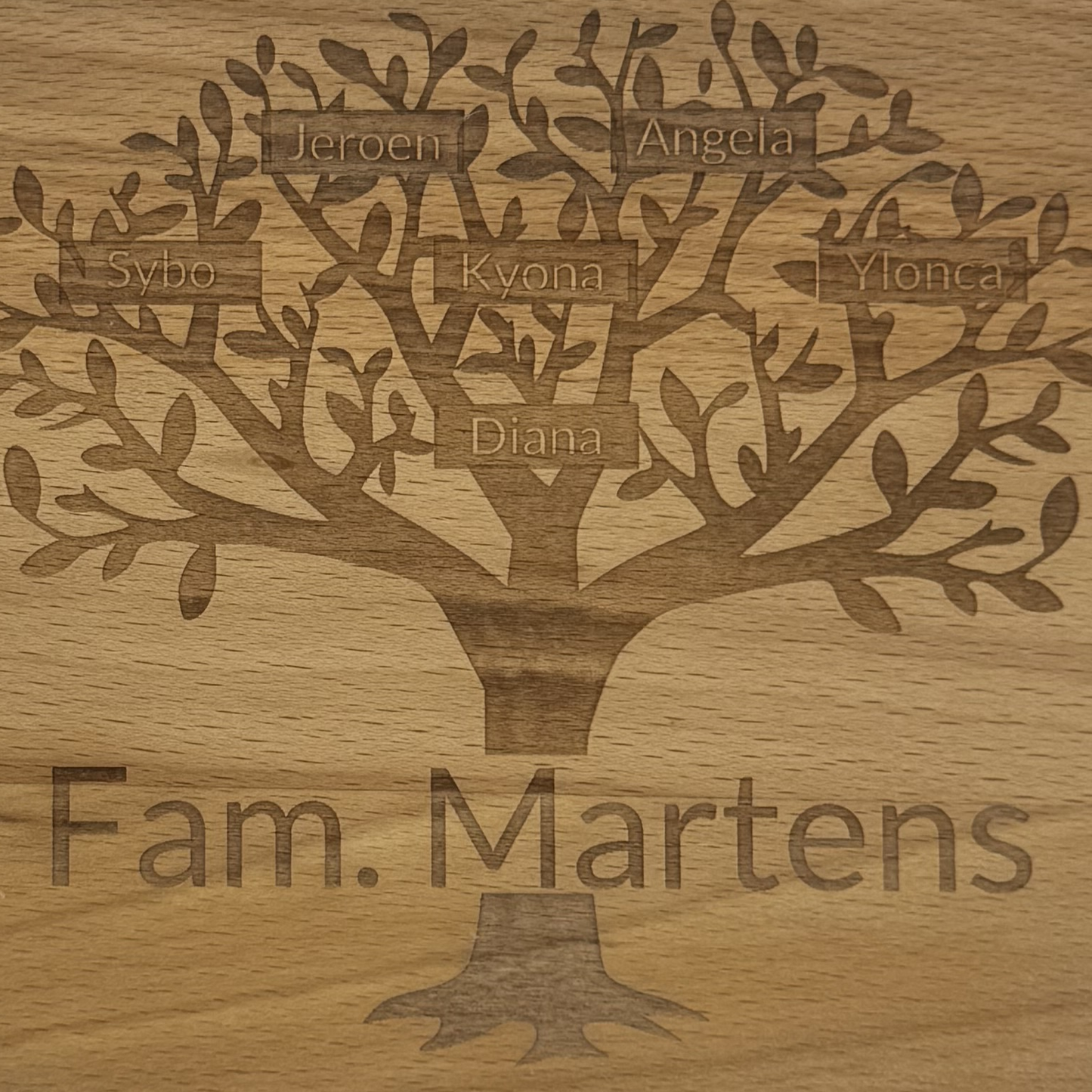 Borrelplank met Familie namen