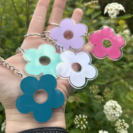 Gekleurde bloem sleutelhanger