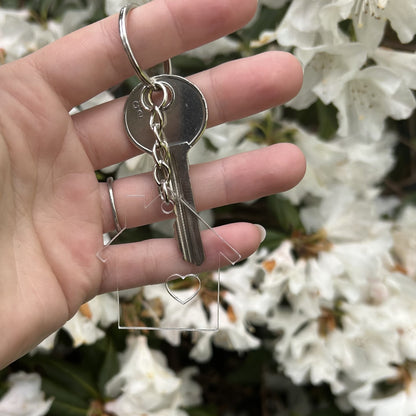 Transparant huisje sleutelhanger