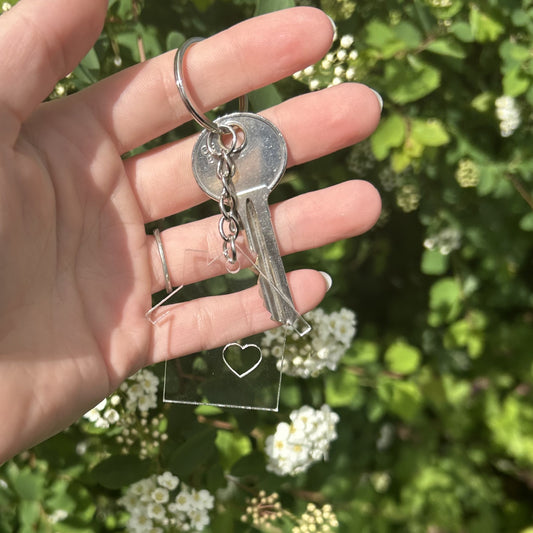 Transparant huisje sleutelhanger
